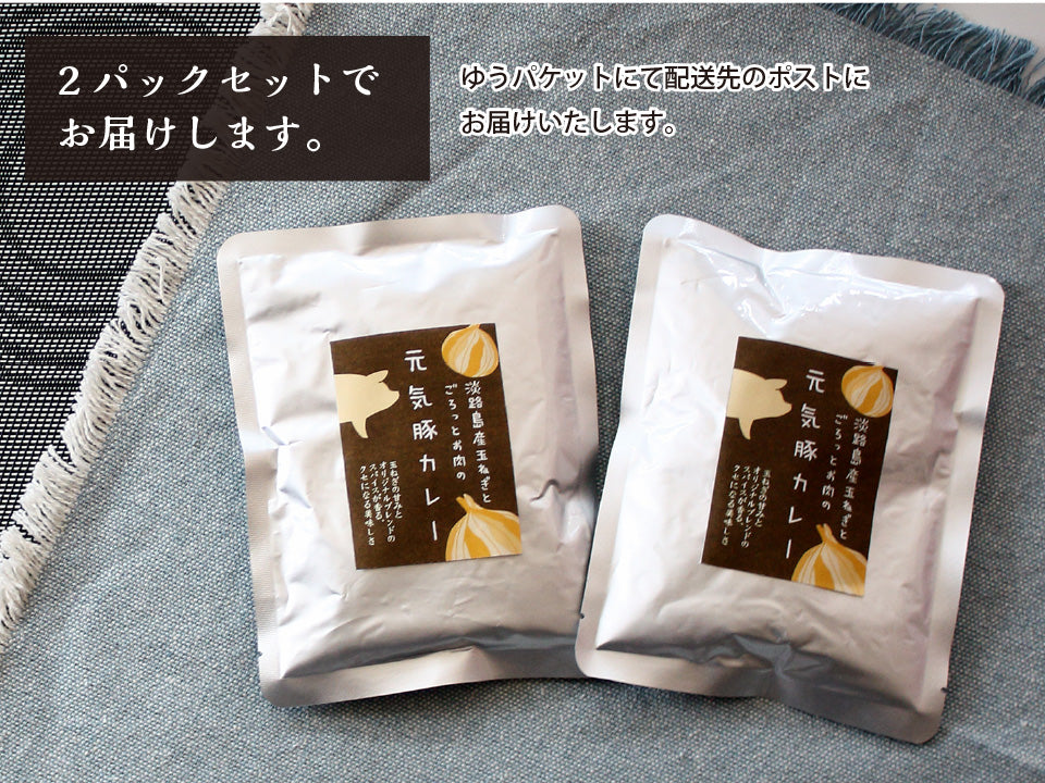 元気豚カレー　200ｇ×2パック【ポスト投函】