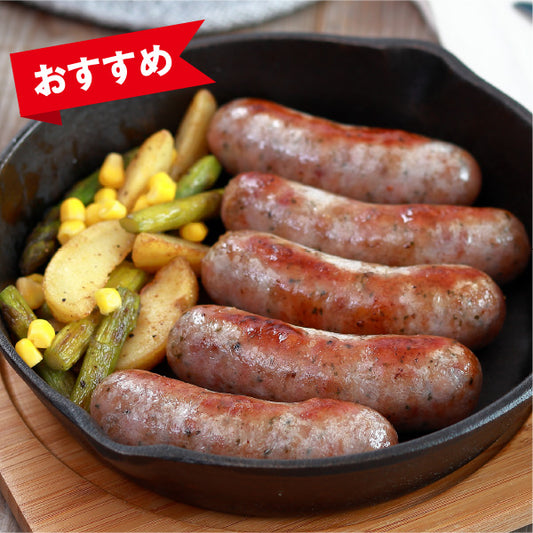 ＜10本入でお買得！＞元気豚 粗挽きハーブフランク　600ｇ（60ｇ×10本入）【514】